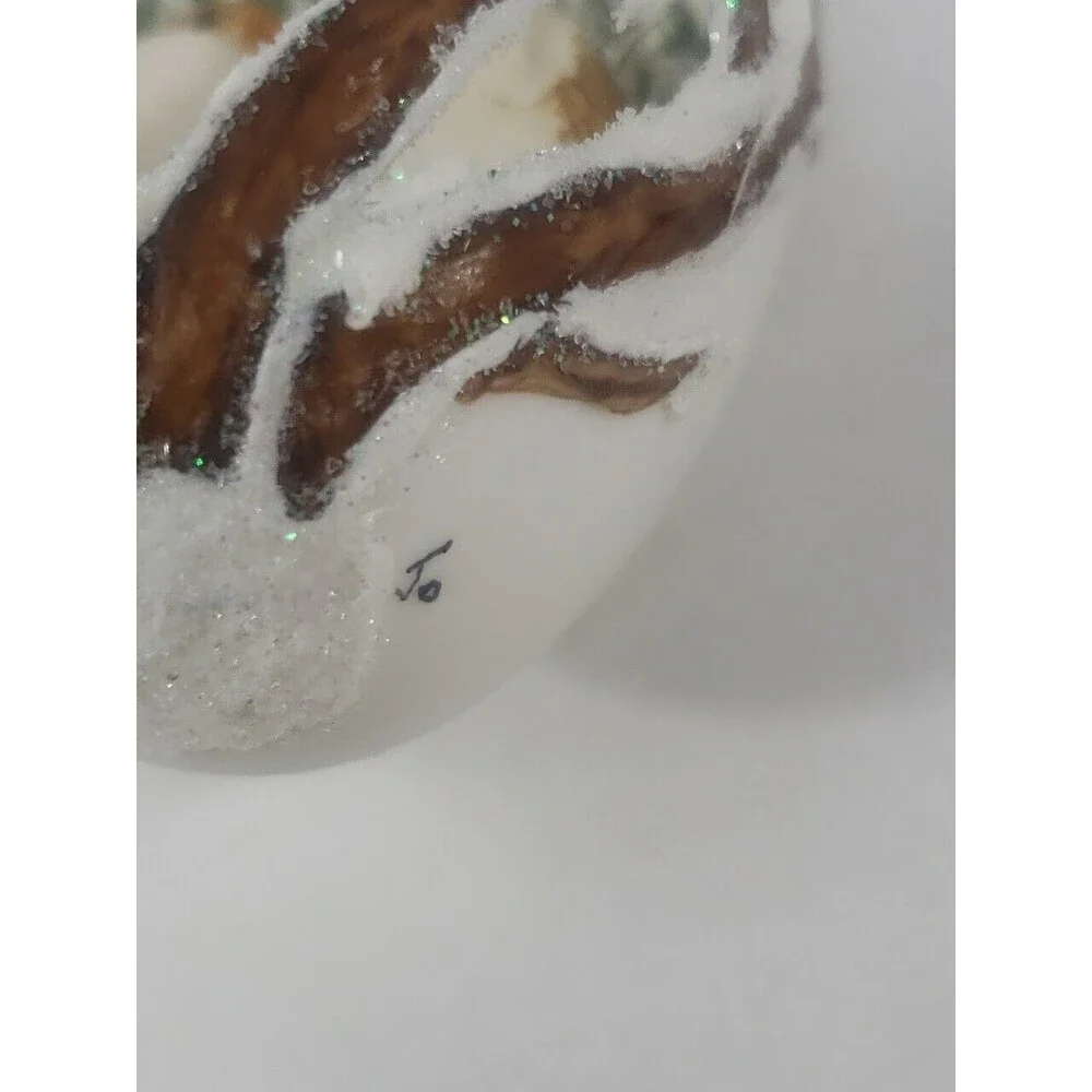 Vintage Elegant Egg Ornament Lovebirds Handcrafted Egg Artist Initials Christmas